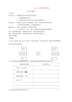 高中化學(xué)《物質(zhì)的轉(zhuǎn)化》學(xué)案蘇教版必修1