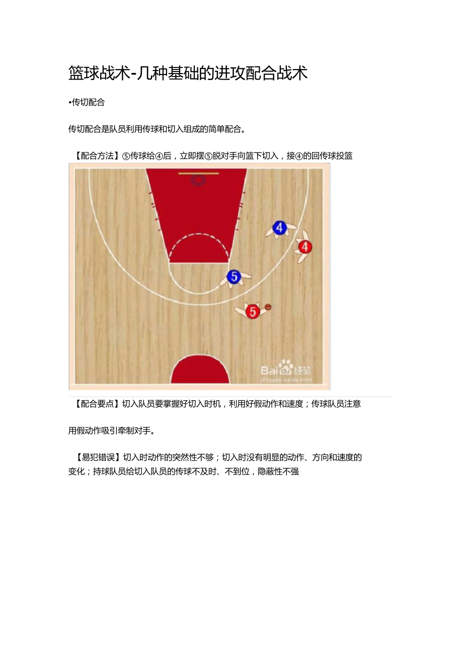 篮球战术-几种基础的进攻配合战术_第1页