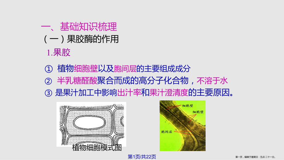 《果膠酶在果汁生產(chǎn)中的作用》_第1頁