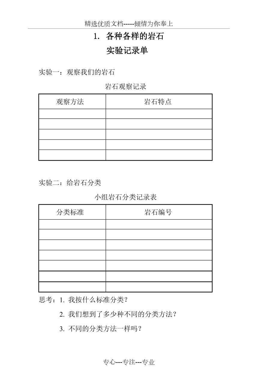 《各種各樣的巖石》實(shí)驗(yàn)報(bào)告(共1頁)_第1頁