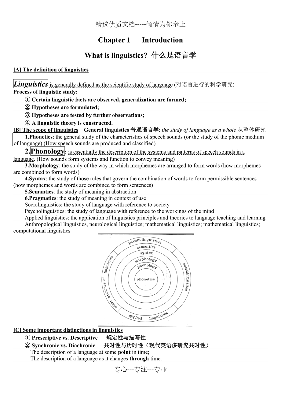 戴炜栋《简明语言学教程》配套笔记-自己整理版(共13页)_第1页