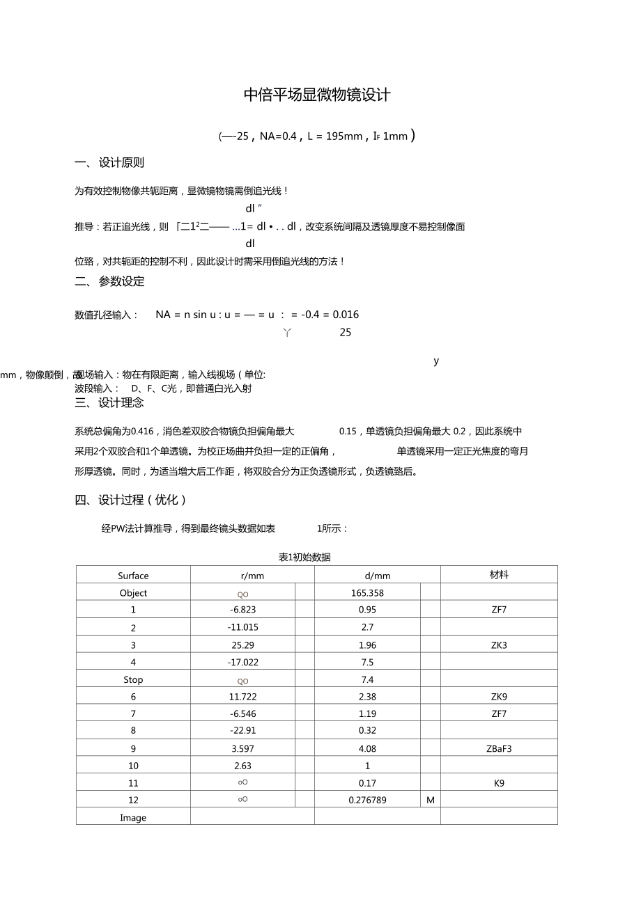 中倍平场显微物镜设计_第1页