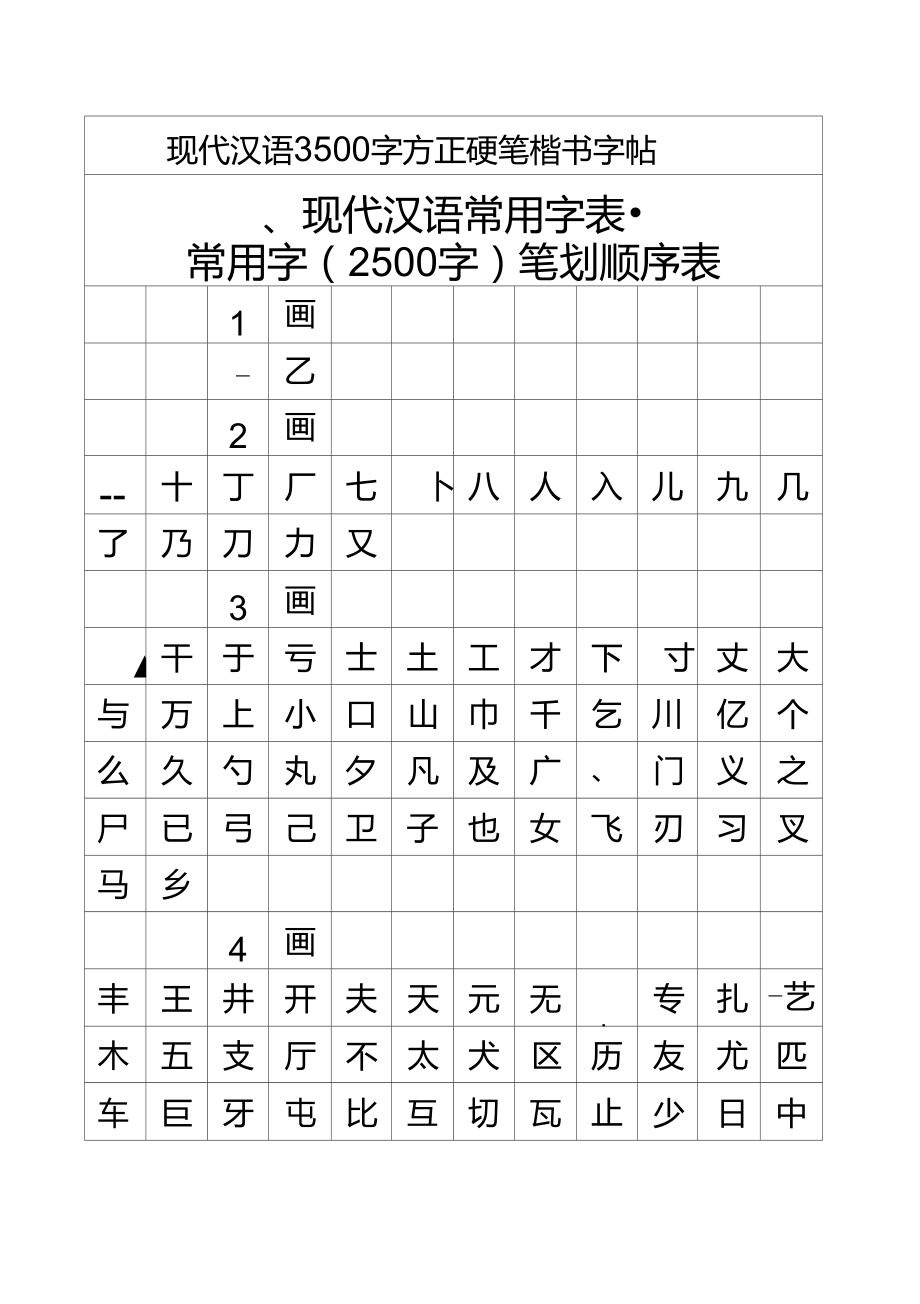 3500字方正硬笔楷书字帖