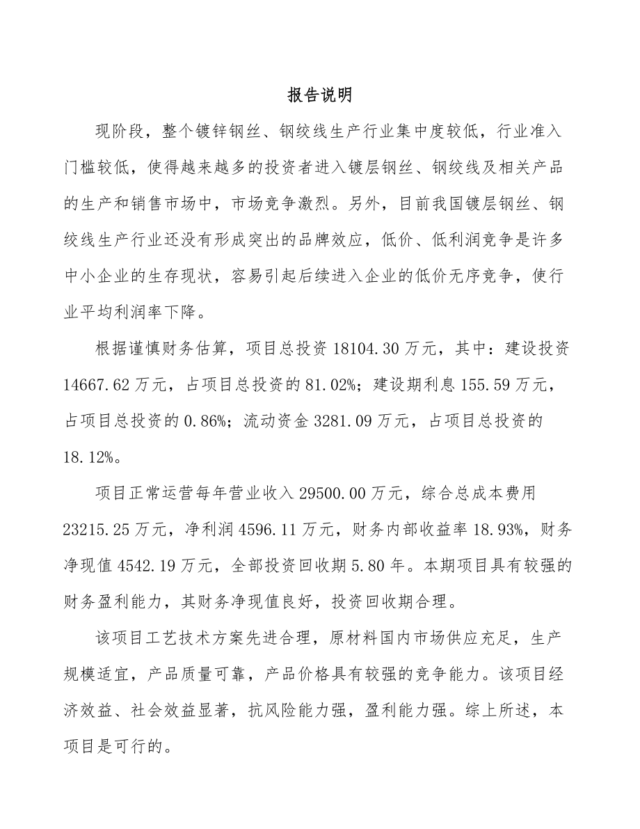 潼南区钢丝项目可行性研究报告_第1页
