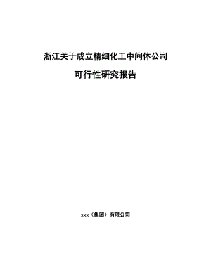 浙江关于成立精细化工中间体公司可行性研究报告