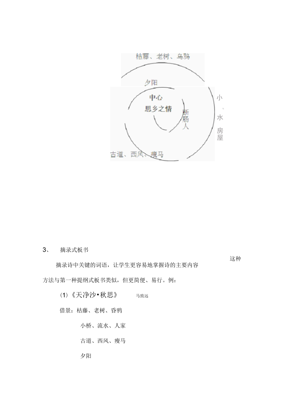 天净沙秋思板书设计图图片