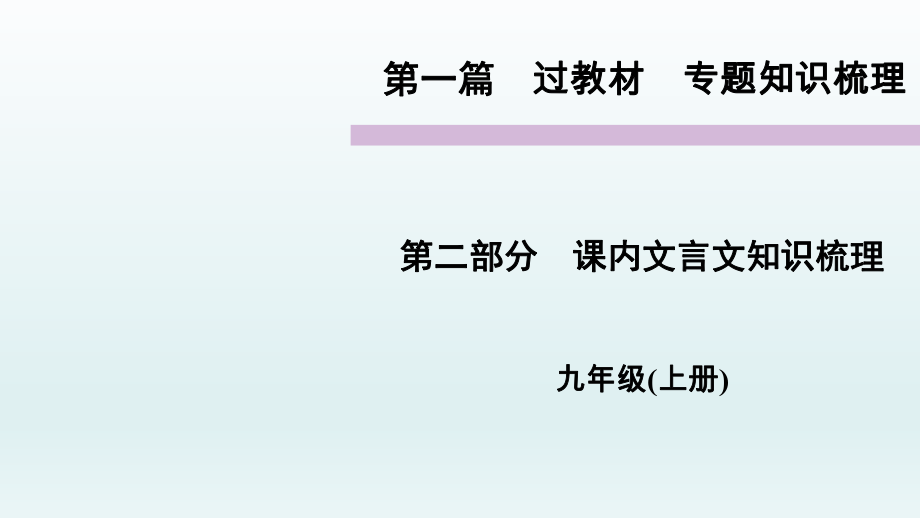 课内文言文知识梳理初三上册 专题梳理 语文教学课件PPT_第1页