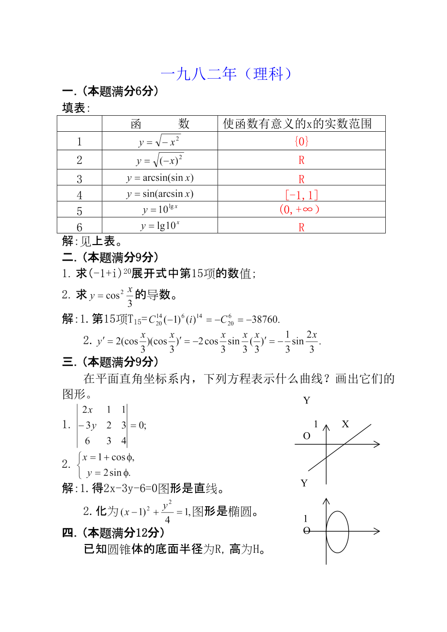 1982年(高考数学试题文理科)_第1页