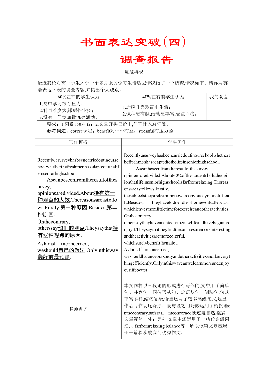 2011高考英語(yǔ)一輪復(fù)習(xí) 題型突破 書面表達(dá)4_第1頁(yè)