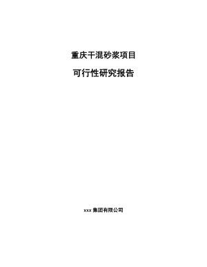 重庆干混砂浆项目可行性研究报告