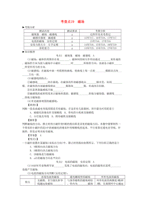 2019高考物理總復(fù)習 考查點19 磁場考點解讀學(xué)案