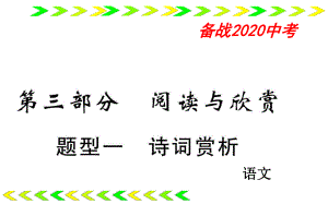 閱讀與欣賞 詩詞賞析 語文中考