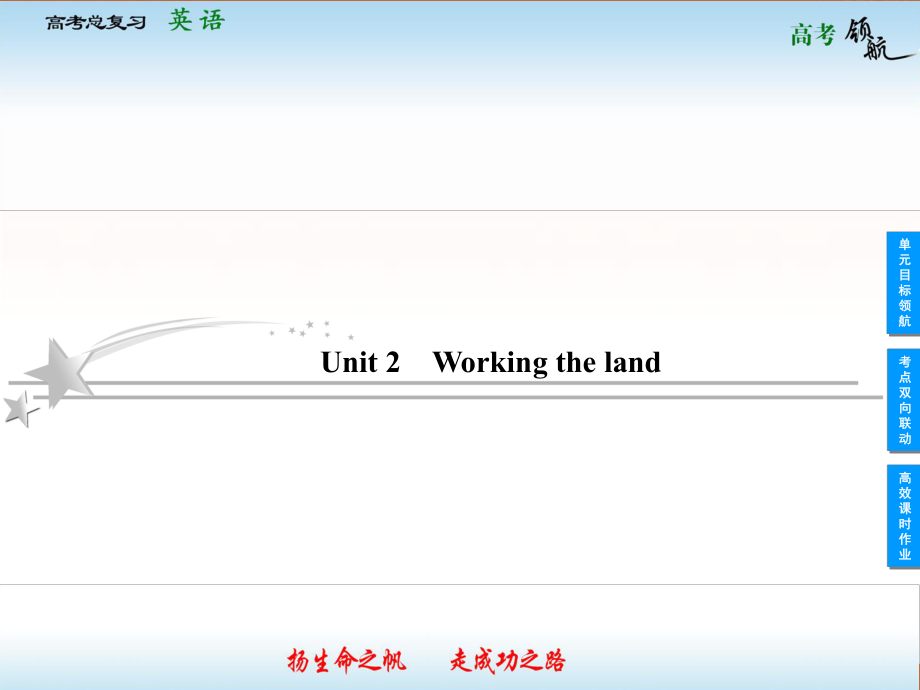 高考英語(yǔ)總復(fù)習(xí)Unit 2　Working the land英語(yǔ)教學(xué)課件PPT_第1頁(yè)