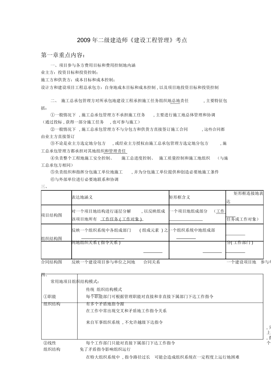 二級(jí)建造師《建設(shè)工程管理》考點(diǎn)_第1頁(yè)