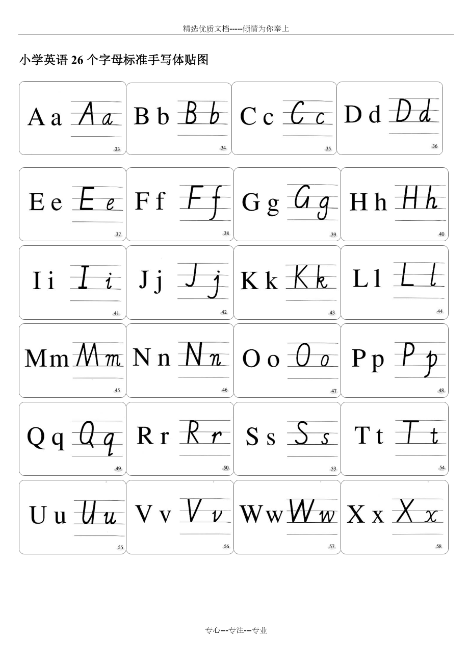 26个字母怎么写 手写体图片