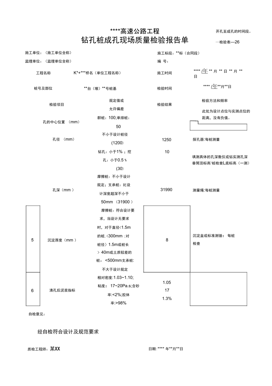 4.3.3.1桥梁工程质量检验报告单_第1页