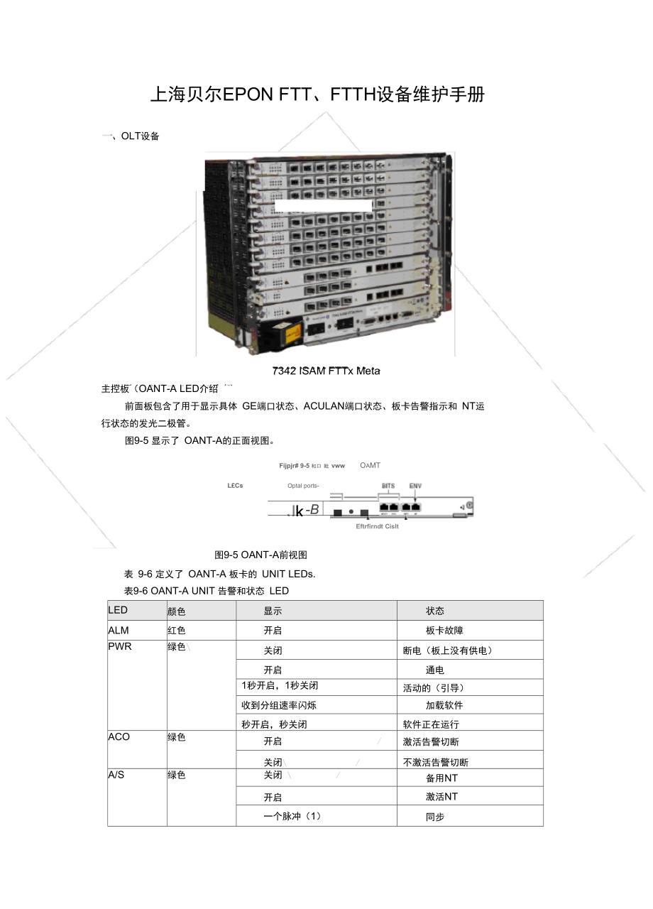 上海贝尔EPON系统OLTONU基本维护手册_第1页