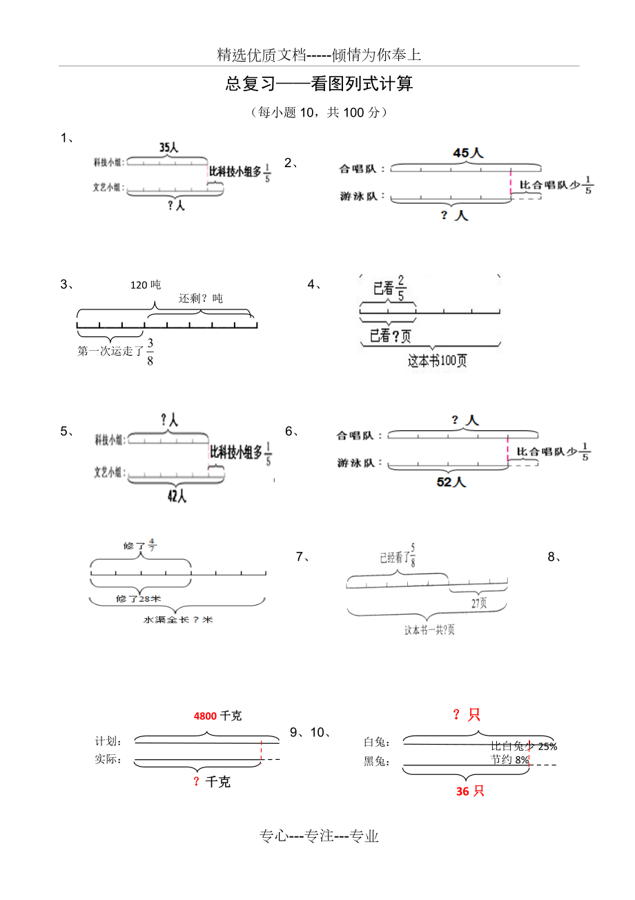 新版2016年六年級上冊數(shù)學(xué)總復(fù)習(xí)——看圖列式計算題(共2頁)_第1頁