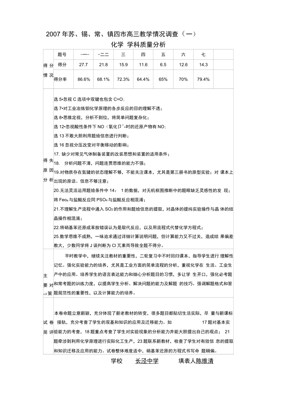 2007年蘇、錫、常、鎮(zhèn)四市高三教學(xué)情況調(diào)查(一)(精)_第1頁(yè)