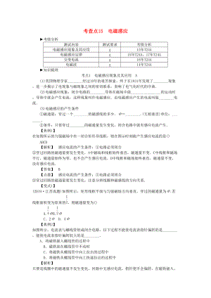 高考物理總復習 考查點15 電磁感應考點解讀學案