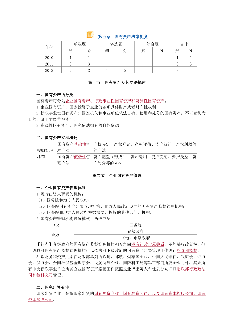 注冊資產(chǎn)評估師考試-經(jīng)濟(jì)法第五章國有資產(chǎn)法律制度講義（13版）_第1頁