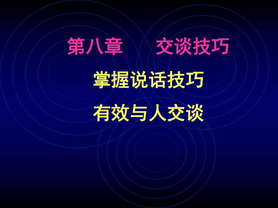 人际沟通与交往 第八章 交谈技巧_第1页