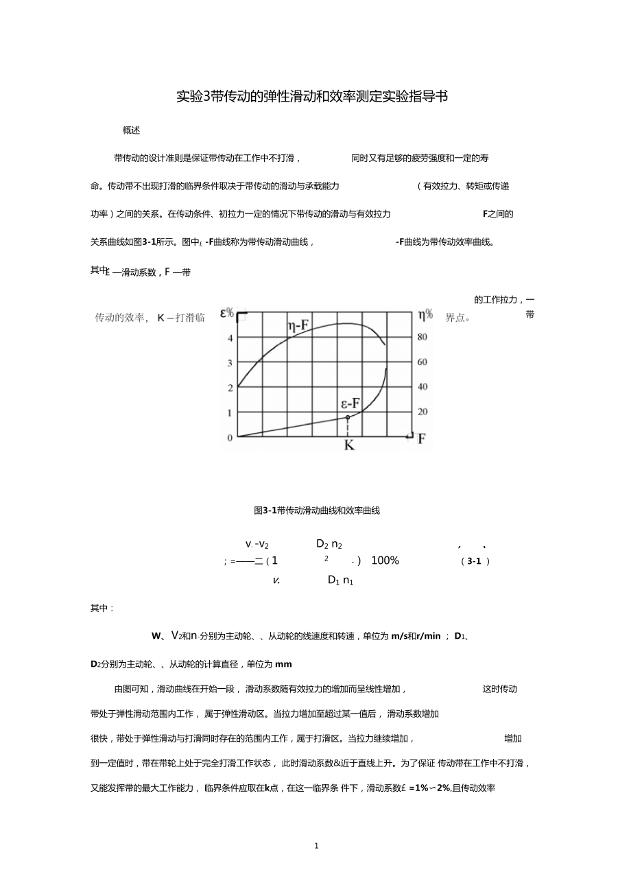 試驗(yàn)帶傳動(dòng)的彈性滑動(dòng)和效率測定試驗(yàn)_第1頁