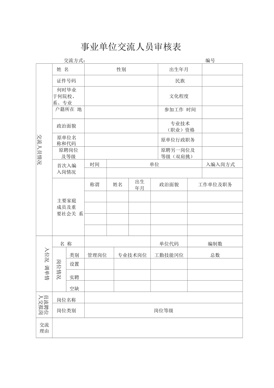 事业单位交流人员审核表_第1页