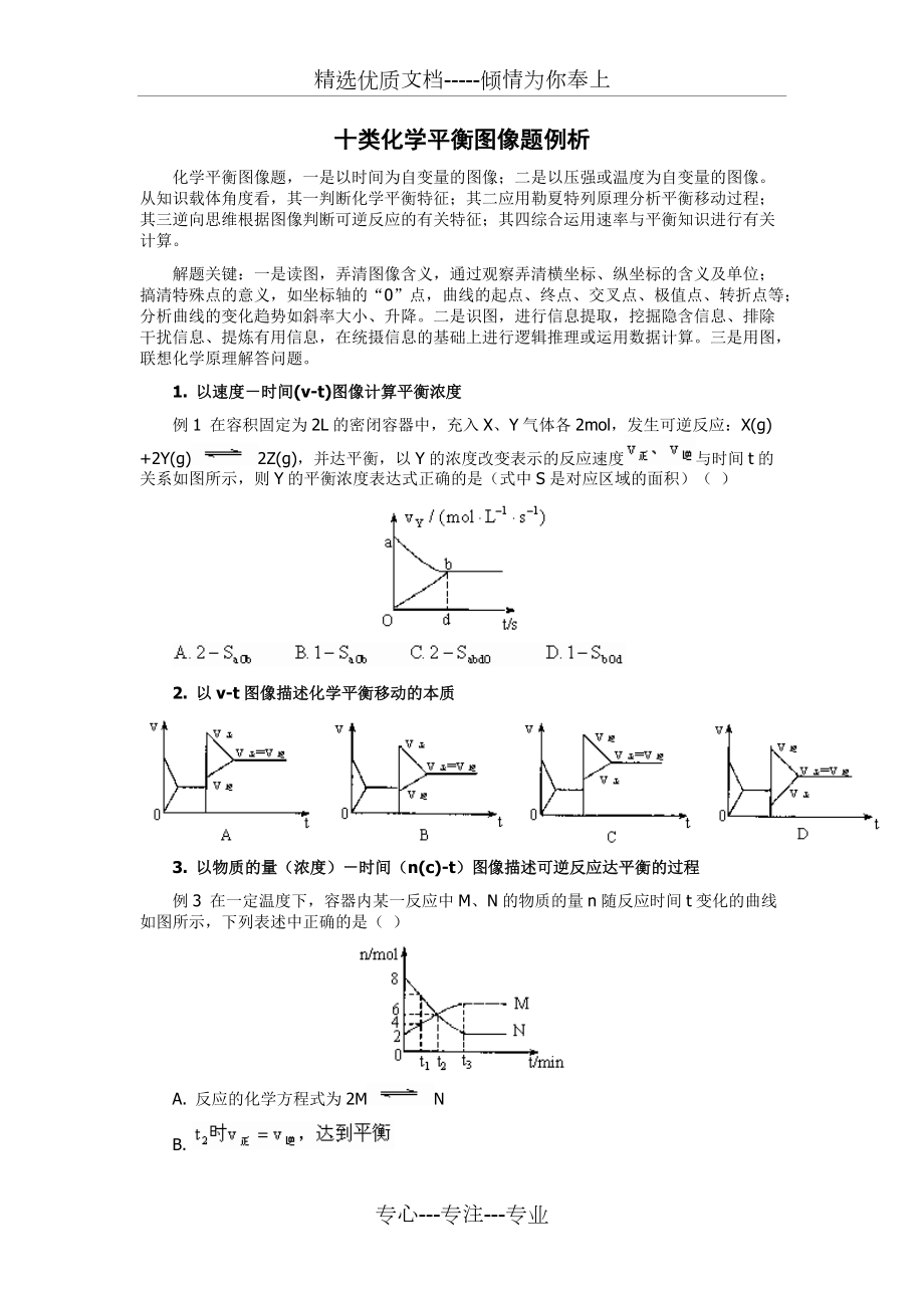 10类化学平衡图像题例析(共4页)_第1页