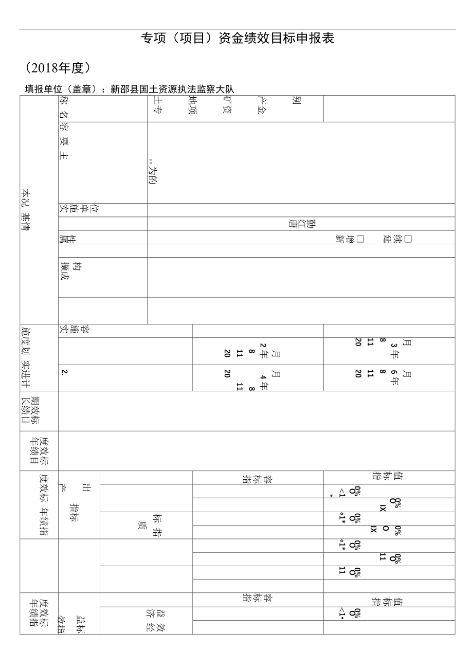 专项项目资金绩效目标申报表_第1页