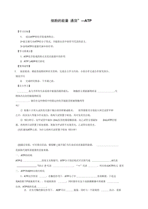 《細(xì)胞的能量“通貨”——ATP》導(dǎo)學(xué)案3