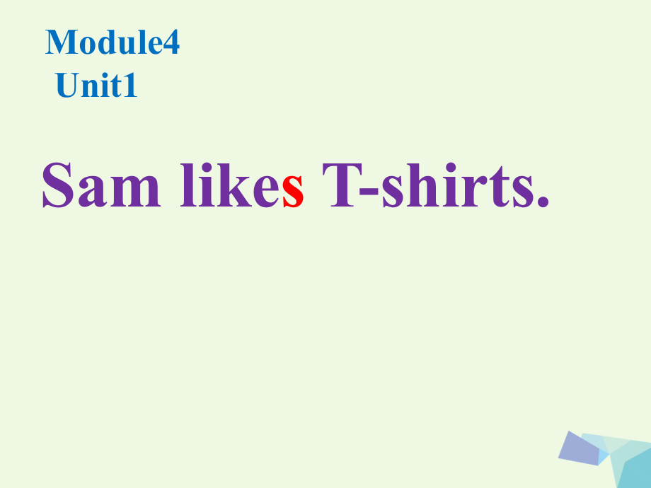 【最新】二年级英语上册 Module 4 Unit 1 Sam like T-shirts课件2 外研版（一起）-外研版小学二年级上册英语课件_第1页
