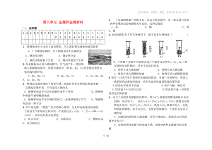 九年級(jí)化學(xué)下冊(cè)《第八單元金屬和金屬材料》單元檢測題人教新課標(biāo)版