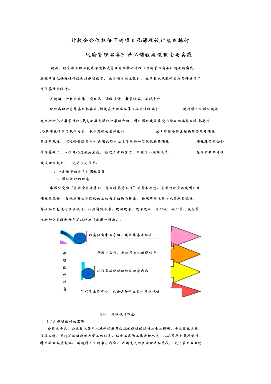 《運(yùn)輸管理實(shí)務(wù)》課程建設(shè)理論與實(shí)踐案例_第1頁