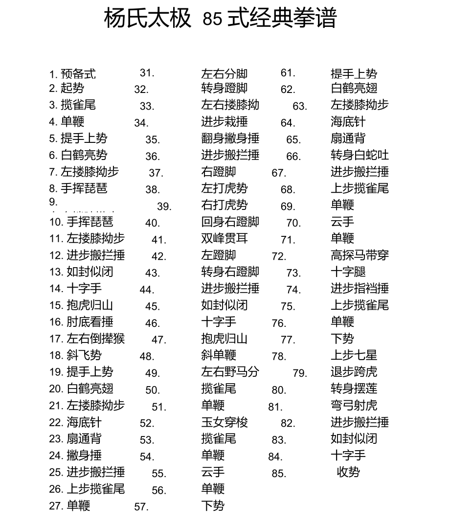 85式背向带口令太极拳图片