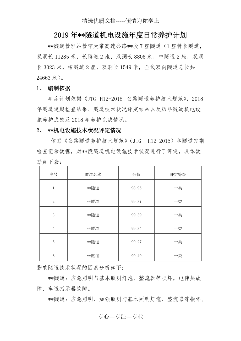 2019年隧道机电养护计划(改)(共8页)_第1页