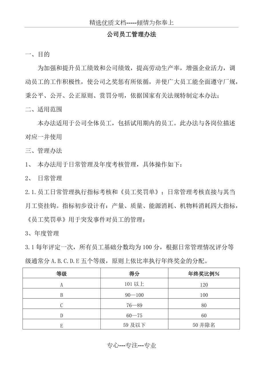 公司员工管理办法(共7页)_第1页