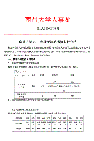 精品资料（2021-2022年收藏）南昌大学绩效工资分配管理试行办法-(3)