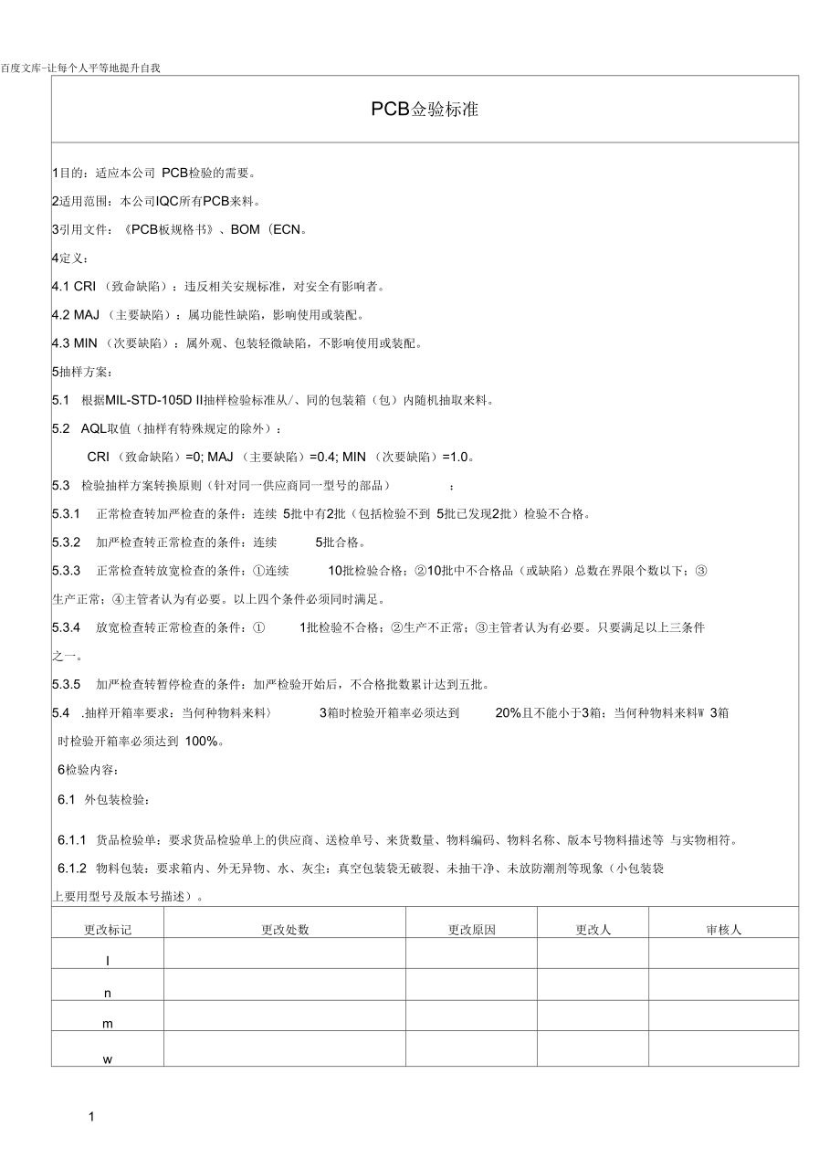 PCB板检验标准_第1页