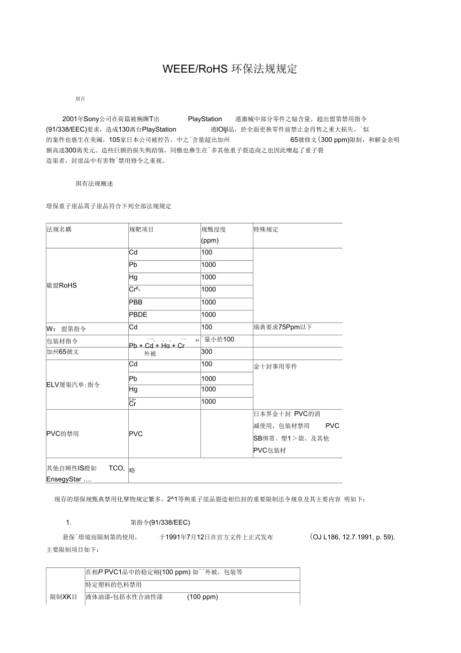 WEEE、RoHS环保法规规定DOC13_第1页