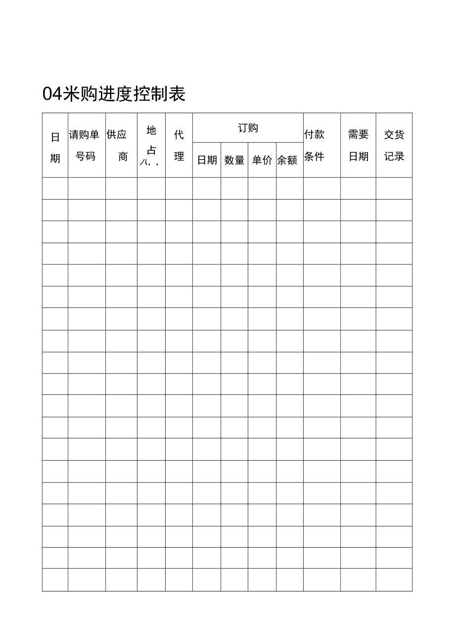 04采购进度控制表_第1页