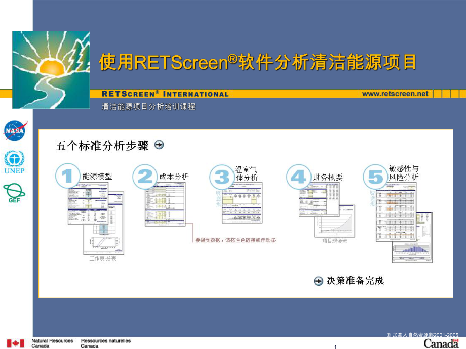 RETScreen软件使用幻灯片_第1页
