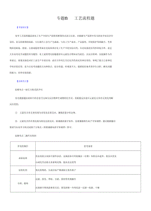 高三二輪復習 專題11工藝流程題 （講）解析版