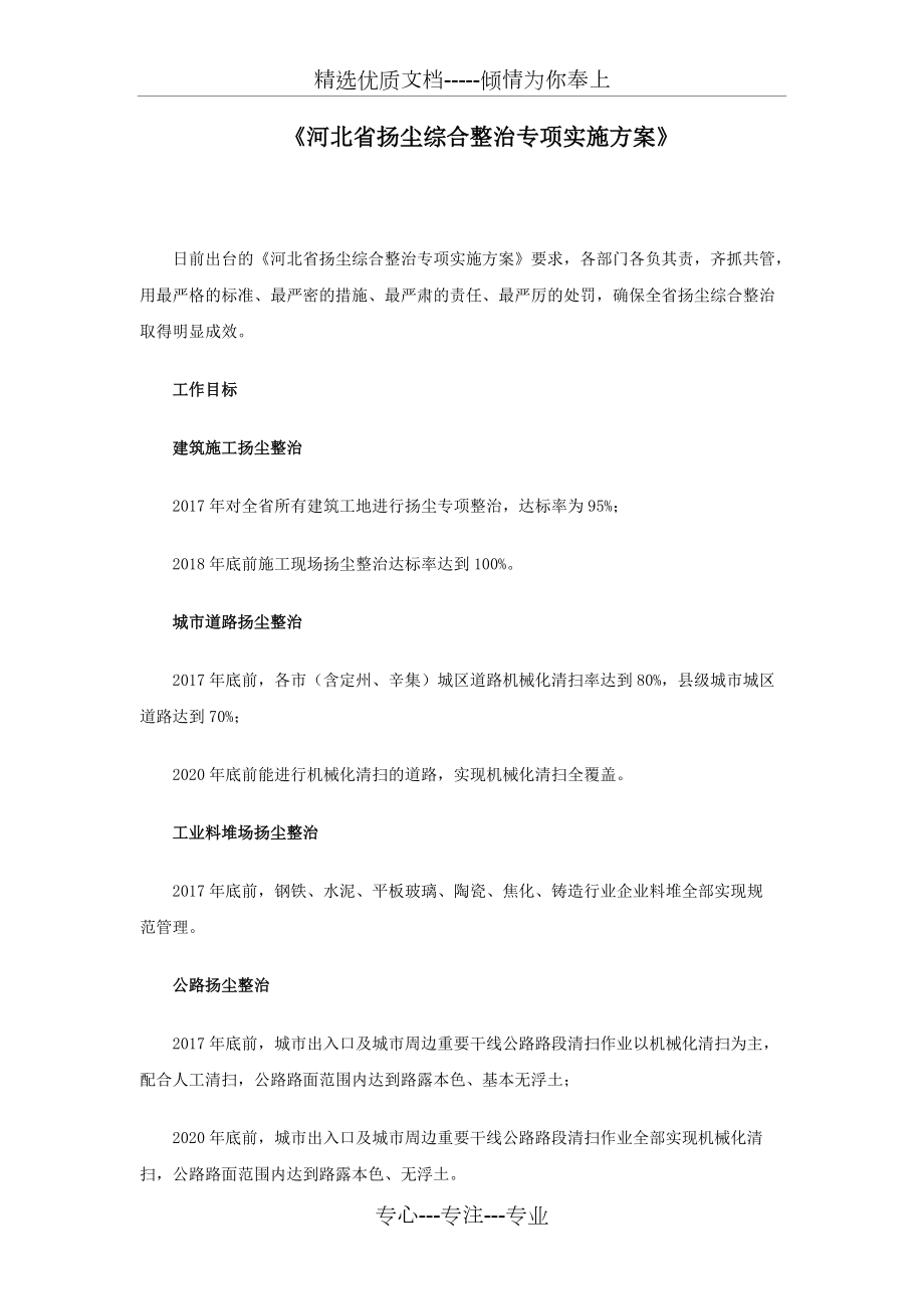 河北省扬尘综合整治专项实施方案(共5页)_第1页