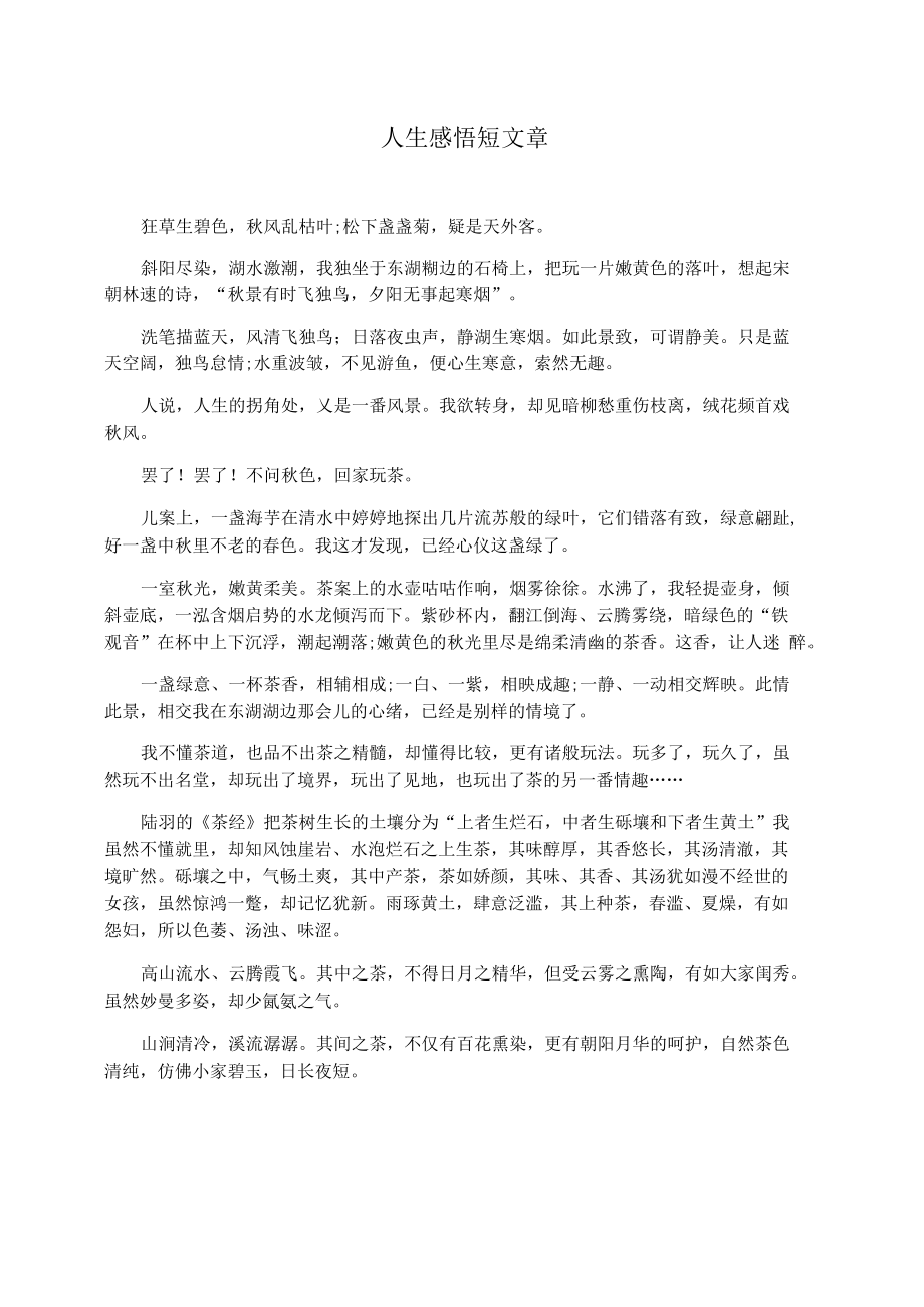 人生感悟短文章_第1页