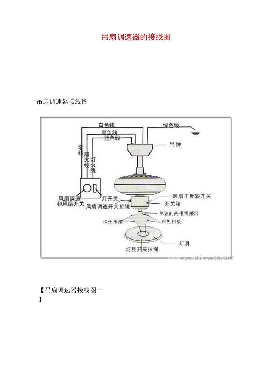 美的吊扇接线图片