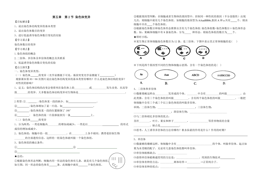 染色体变异学案_第1页