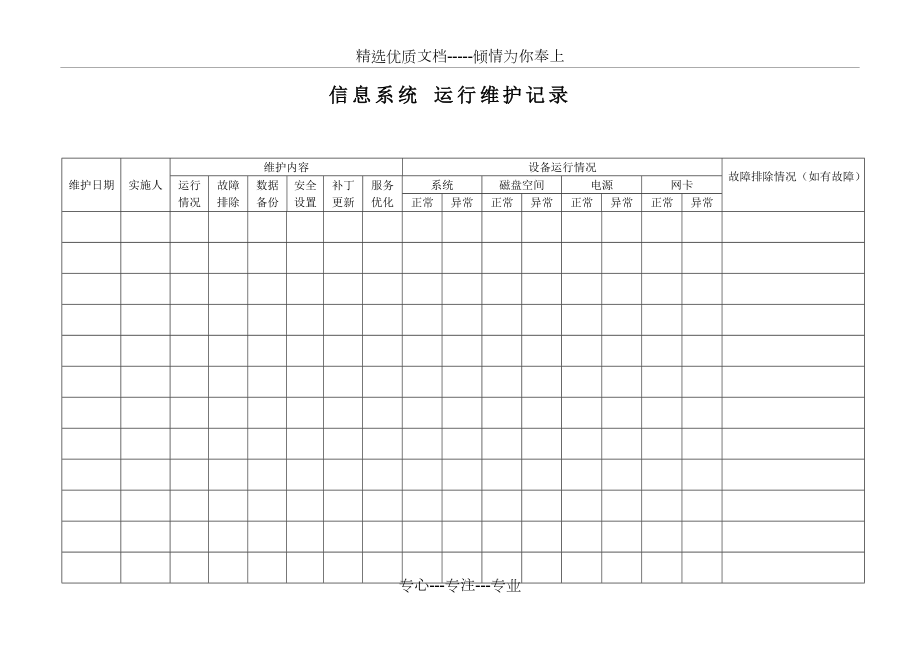 信息系统、安全运行维护记录(共2页)_第1页