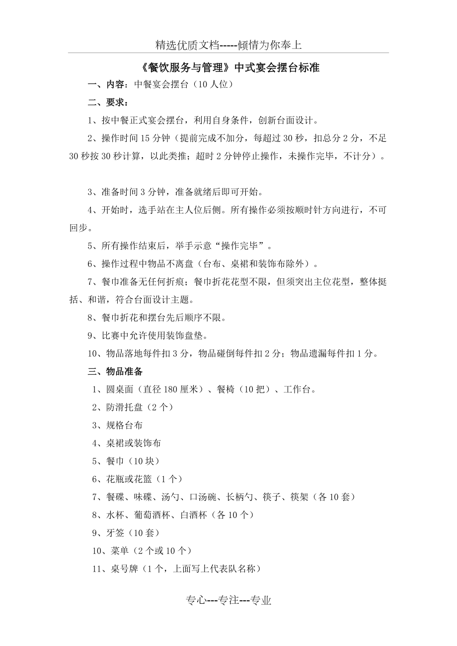 中式宴会摆台标准(共4页)_第1页