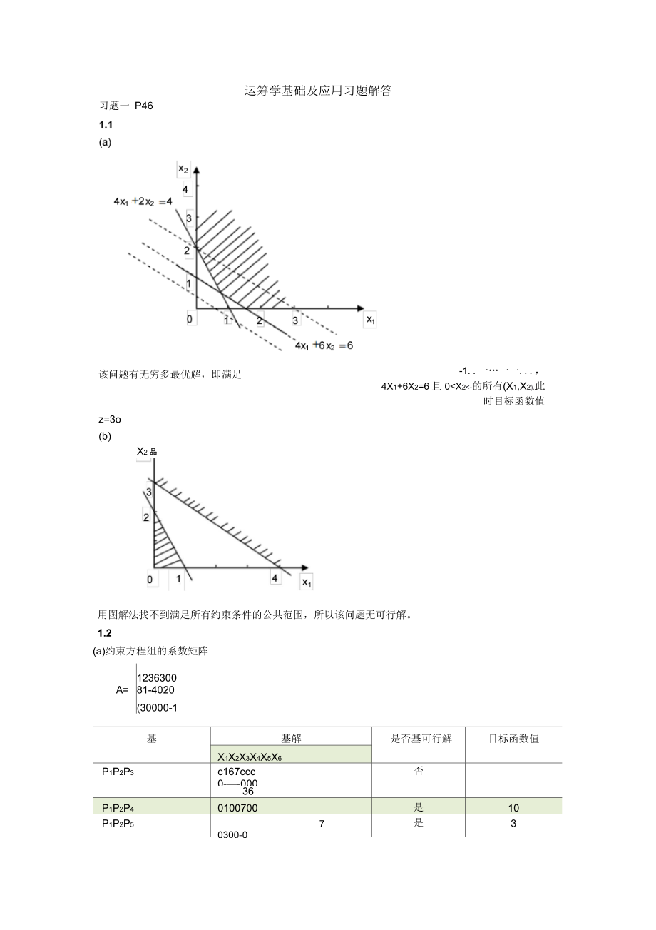 运筹学基础及应用第四版胡运权主编课后练习答案_第1页